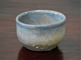 ⑨李朝青井戸手半筒盃１