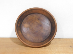 ②李朝木製刳貫円形小膳
