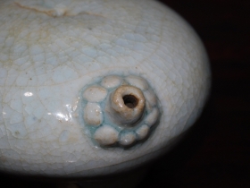 ⑥李朝白磁丸形水滴李朝初期６