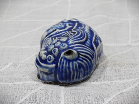 ⑩李朝瑠璃釉海駄形水滴中 4