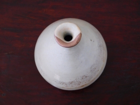 ⑩李朝初期白磁徳利口部銀継3