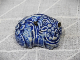 ⑩李朝瑠璃釉海駄形水滴中 5