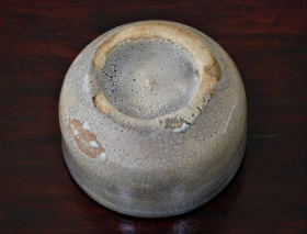 ⑨李朝青井戸手半筒盃３