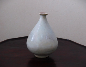 ⑩李朝初期白磁徳利口部銀継1